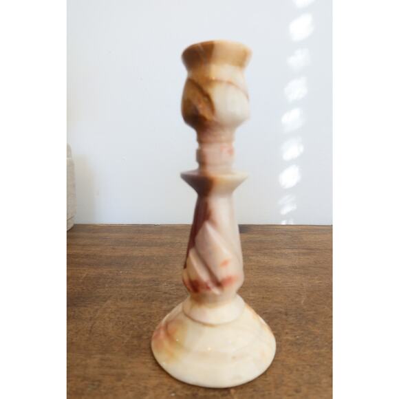 Vintage Hand Carved Onyx Candle Holder 6.25" Tall - Picture 3 of 5